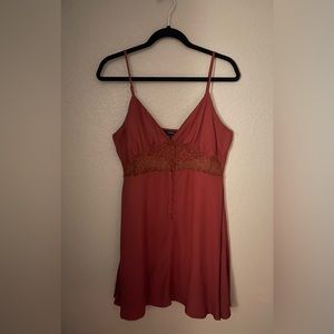 NEW Forever 21 dress size large Color- Currant / burnt red/orange